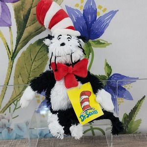 Dr. Seuss Baby Cat in the Hat 2002 Vintage NOS 12" Fuzzy Plush Manhattan Toy